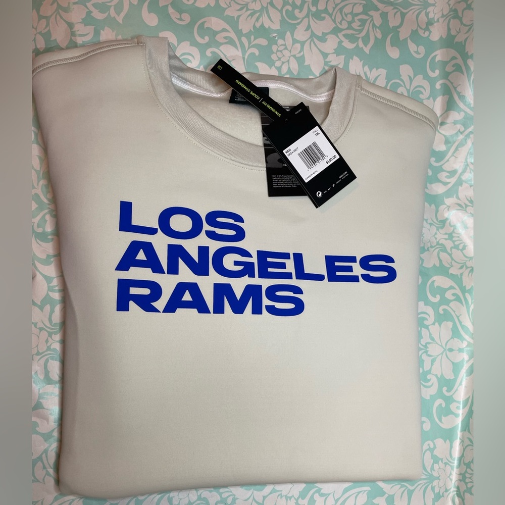 Mens Nike on field Los Angeles Rams Therma Dri-Fit Pullover Tech Fleece sz 2xl